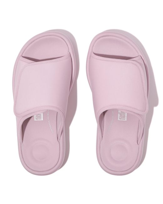 Fitflop Pink Iqushion City Adjustable Water-resistant Slides