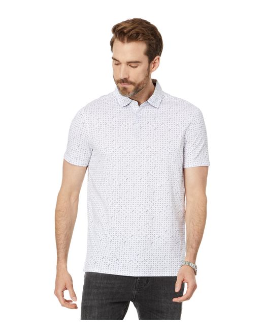 Armani Exchange White Regular Fit Cotton Jersey Printed All Over Logo Polo for men