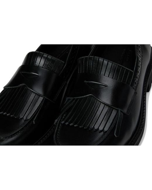 Ecco Black Metropole Oslo Loafer Flat Shoes, Leather/Textile