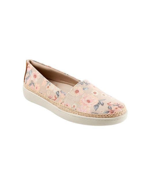 Trotters Black Accent Slip On Shoes 7 Ww (Ee) Textile