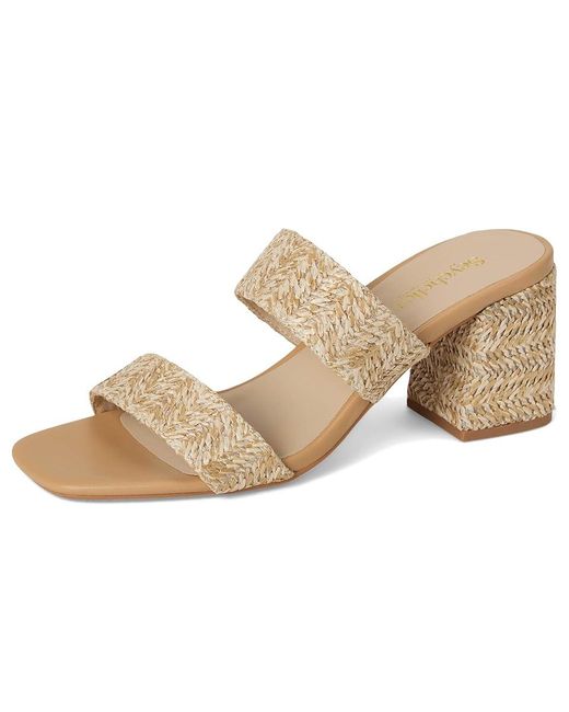 Seychelles Natural Newport Raffia Slide Sandal Wedge Shoes, Synthetic
