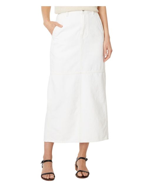 Madewell Denim Carpenter Maxi Skirt In Tile White
