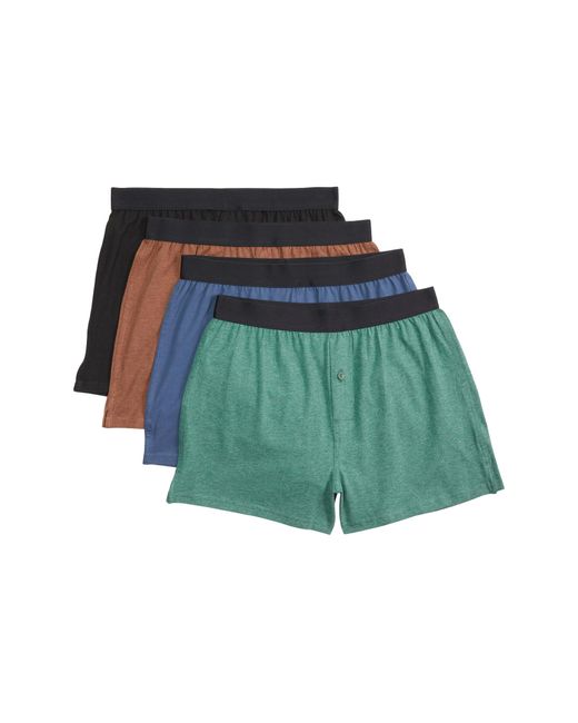 Pact Blue Knit Boxer 4-pack for men
