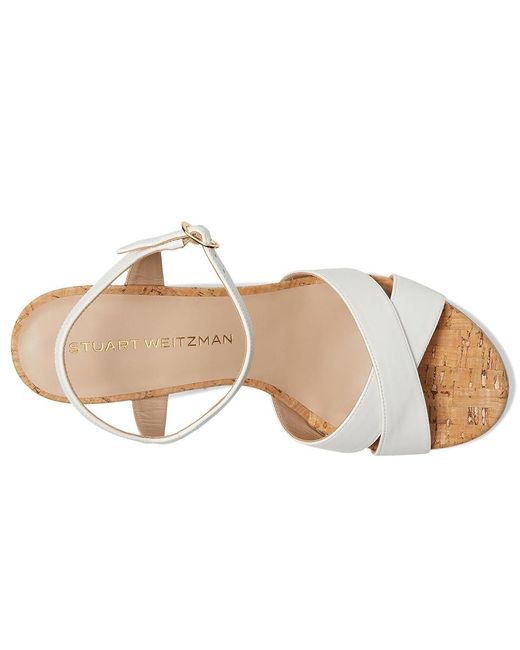 Stuart Weitzman Metallic Dayna Platform 80 Wedge Shoes, Leather