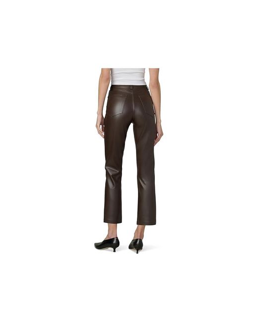 Joe's Jeans Black The Lyra Slim Ankle Vegan Leather Jeans 31, Denim/Polyurethane