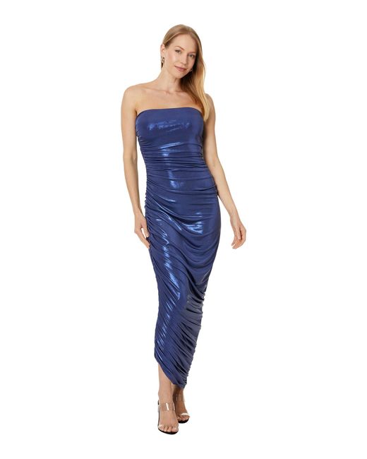 Norma Kamali Blue Strapless Diana Gown Xl
