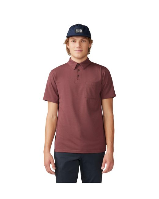 Mountain Hardwear Red Low Exposure Polo for men