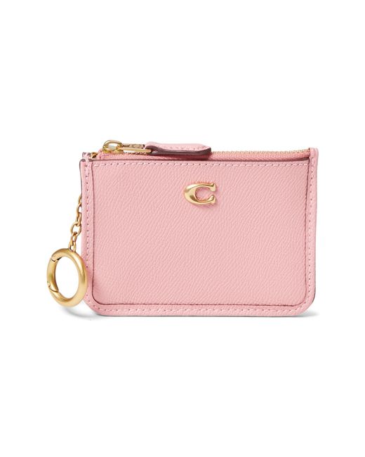 COACH Cross Grain Mini Id Skinny in Pink Lyst