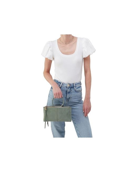 Hobo International Green Sable Crossbody Cross Body Handbags, Cotton/Leather