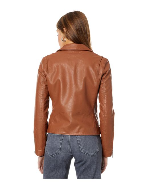 Blank NYC Red Faux Leather Moto Jacket