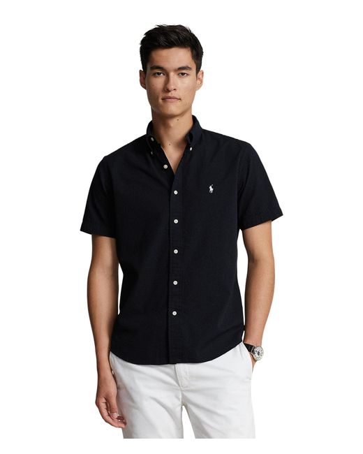 Polo Ralph Lauren Black Classic Fit Seersucker Shirt for men