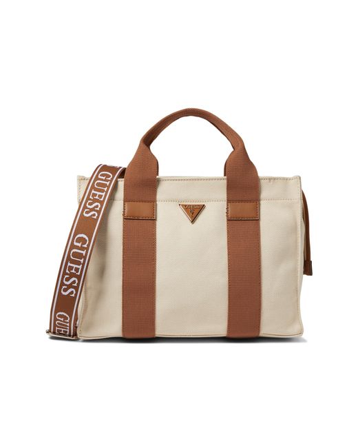 Guess Brown Canvas Ii Small Tote