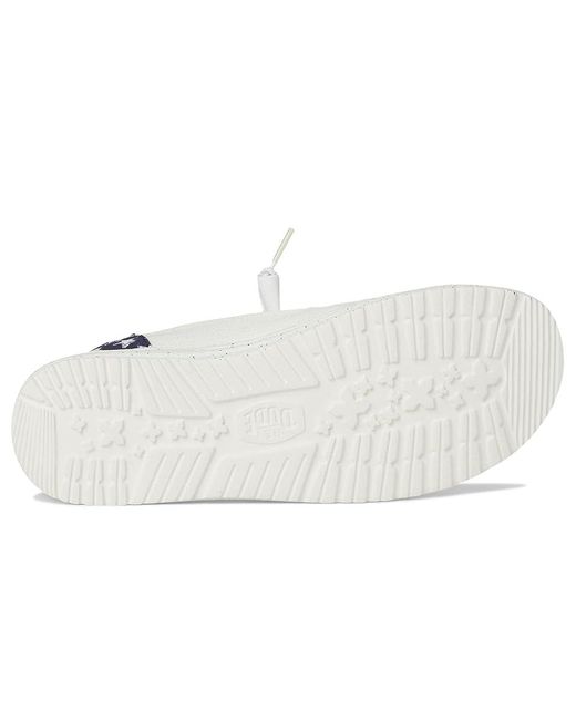 HeyDude White Wendy Funk Americana Stars Flat Shoes/ Blazer, Textile