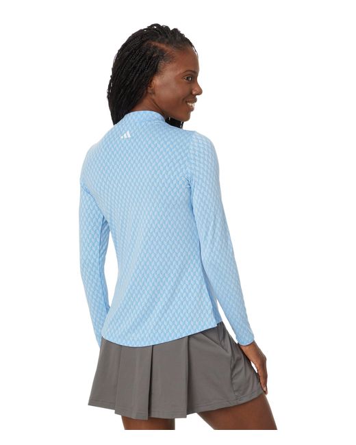 Adidas Originals Blue Ultimate365 Heat.rdy Mock Long Sleeve Polo