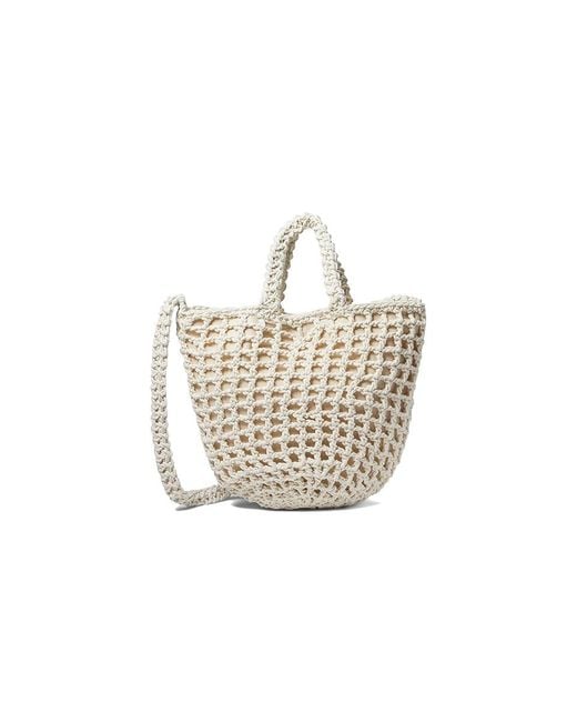 Madewell White Crochet Rope Tote Tote Handbags, Cotton/Polyester