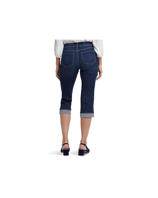 NYDJ Black Marilyn Crop Jeans, Cotton/Denim/Elastane