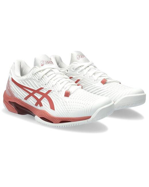 Asics White Solution Speed Ff 2 Tennis Shoe Shoes/Light Garnet 9.5 B