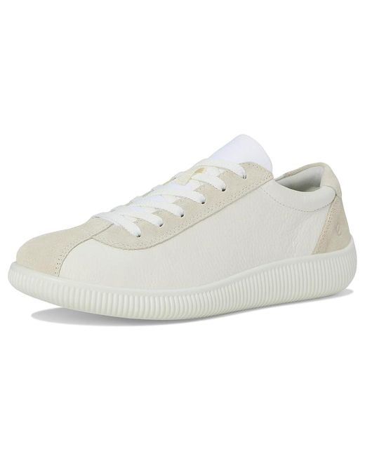 Ecco White Soft Zero Shoes/ Shadow, Leather