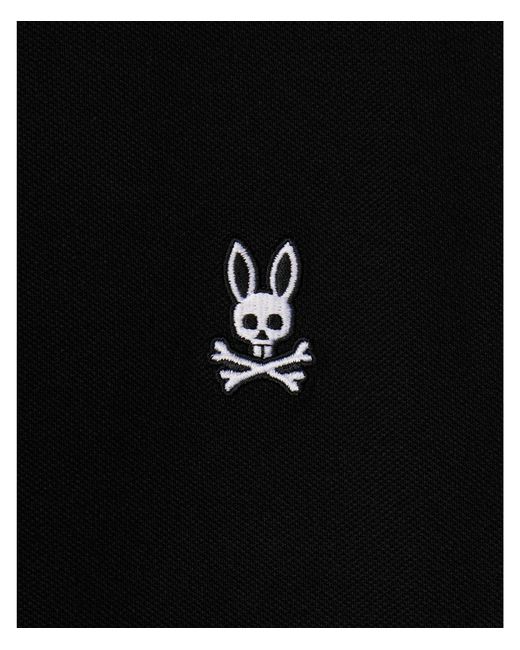 Psycho Bunny Black Bowie Fine Pique Knit Shirt for men