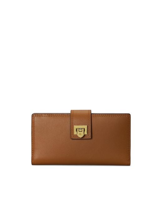 Lauren by Ralph Lauren Slim Leather Wallet in Tan (Natural) Lyst