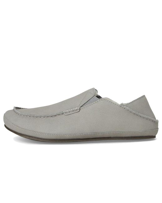 Olukai Brown Moloa Slipper Slippers Sharkskin/Sharkskin 9 D for men