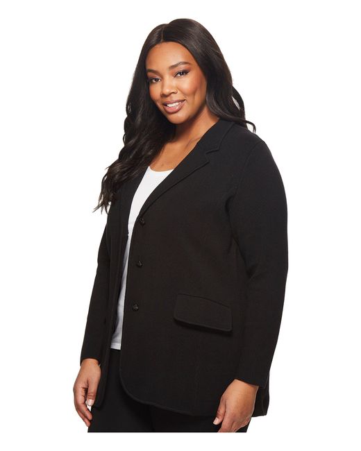 Lauren by Ralph Lauren Plus Size Knit Sweater Blazer in Black | Lyst