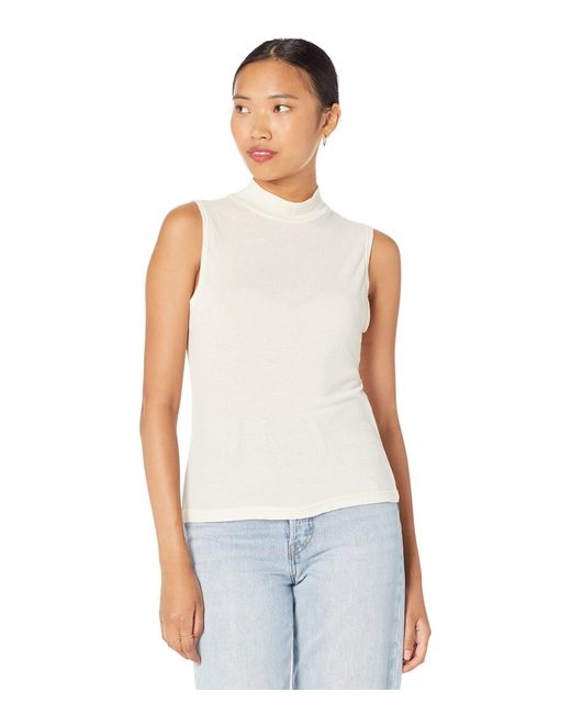 white mock neck tank top