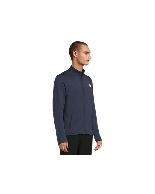 The North Face Blue Cedar Trail Grid Fleece Full Zip Jacket Coat, Fleece/Polyester for men