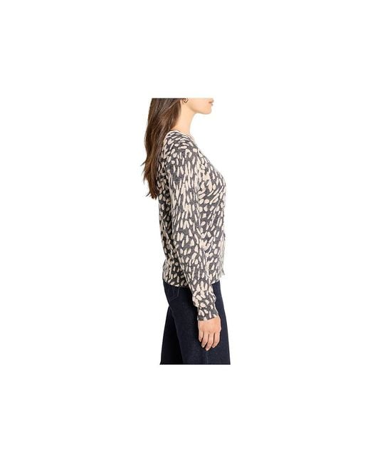 NIC+ZOE Black Wild Dot Buttoned Up Pullover Sweater Clothing Md (Us 8-10) Cotton