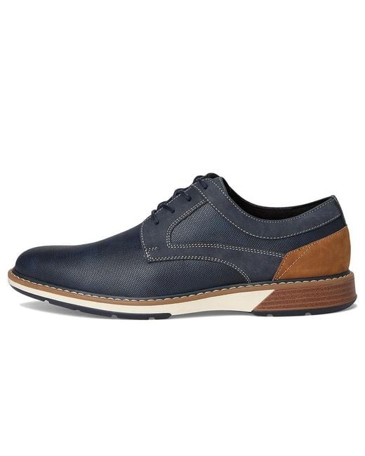 Stacy Adams Blue Phineas Plain Toe Lace-Up Shoes, Faux Leather for men