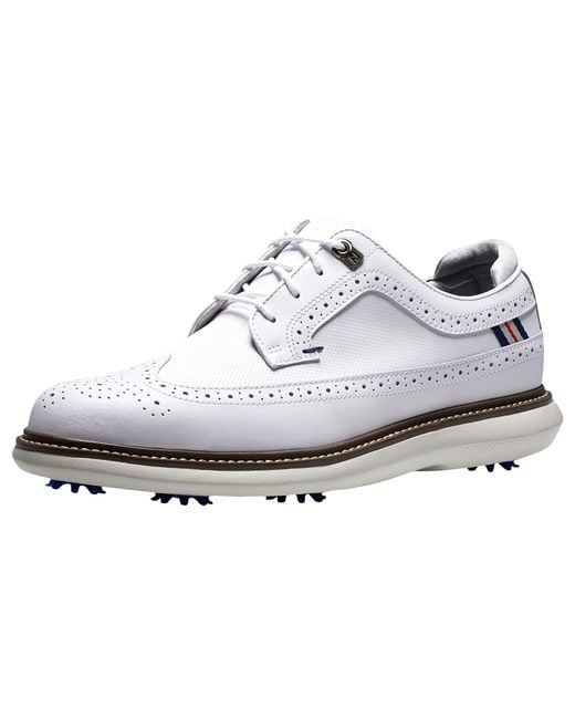 Footjoy White Traditions Wing Tip Golf Shoes - Previous Season Style for men