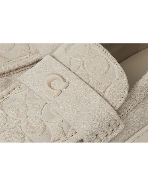 COACH White Hybrid Loafer With Signature Shoes 13 D for men