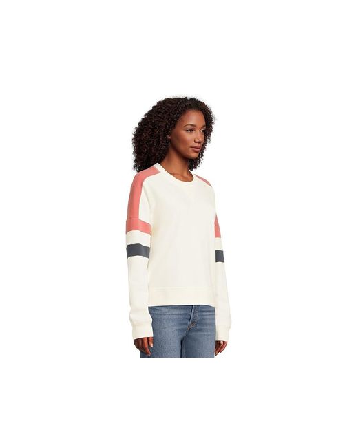 Faherty Brand Black High Standard Fleece Varsity Crew Sweatshirt, Cotton
