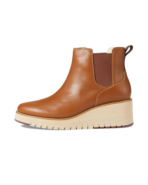 Cole Haan Brown Zerogrand City Wedge Boot Waterproof (Waterproof British) Shoes