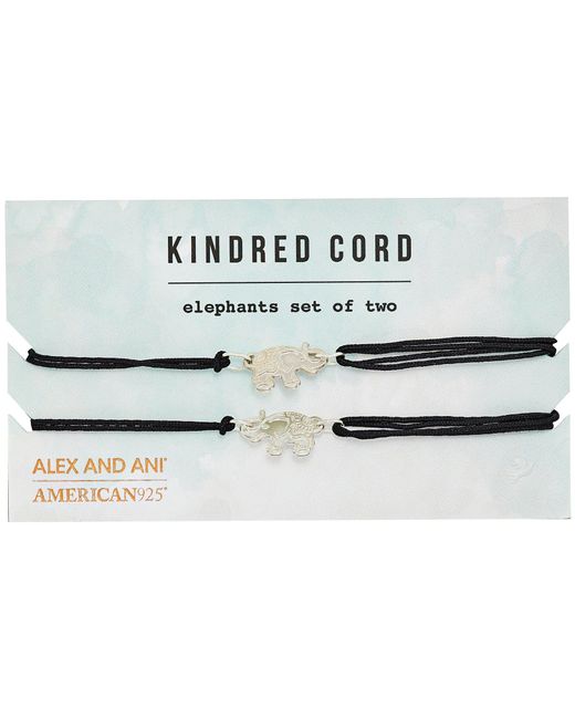 ALEX AND ANI Metallic Elephants Kindred Cord Charm Bracelet (sterling Silver) Bracelet