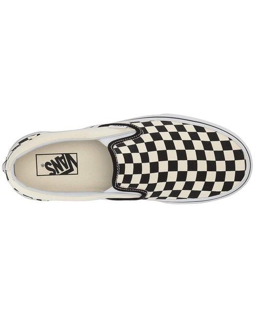 Vans Black Classic Slip On Checkerboard Skate Shoes And Checker/ (Canvas) 6.5