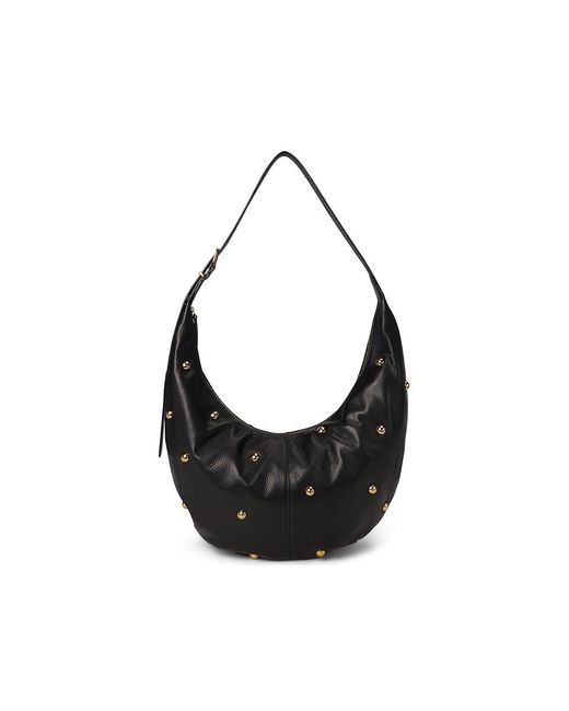 Madewell Black Essentials Curve Shoulder-Dome Stud Shoulder Handbags, Leather