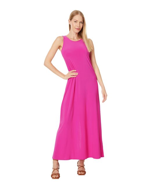 Vince Camuto Pink Sleeveless Keyhole Back Maxi With Vent