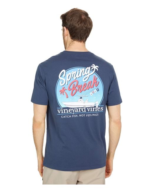 Vineyard Vines Blue Short Sleeve Spring Break T-shirt for men