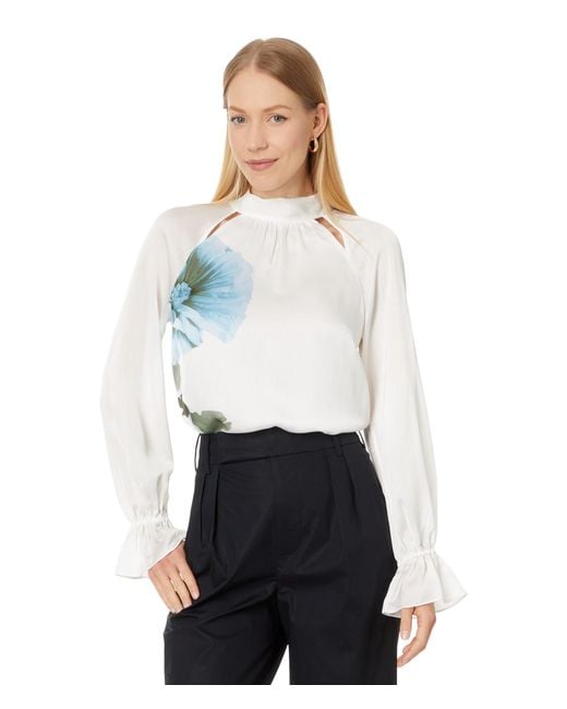 Ted Baker White Avaly Long Sleeved Cut Out Blouse