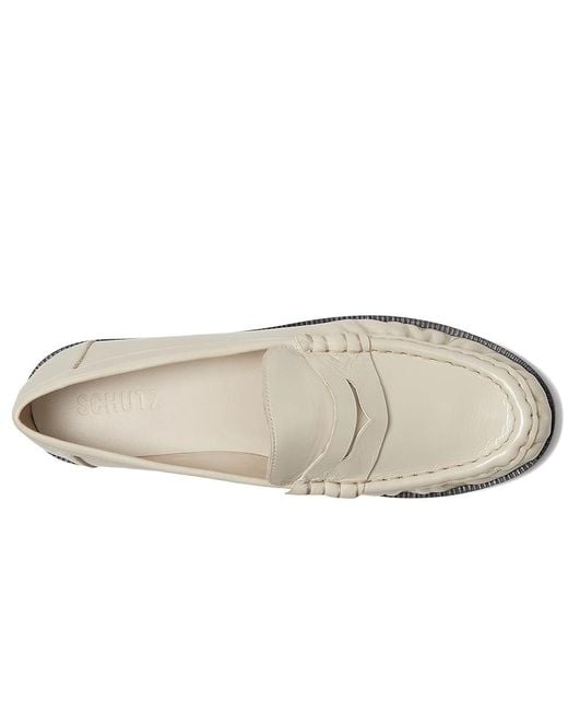 SCHUTZ SHOES White Tyche Flat Shoes, Leather