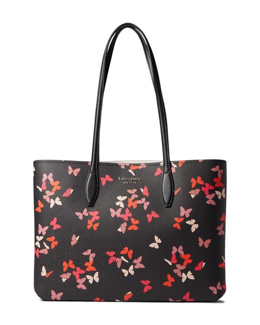 Kate Spade Leather All Day Butterfly Cluster Printed Pvc Large Tote in