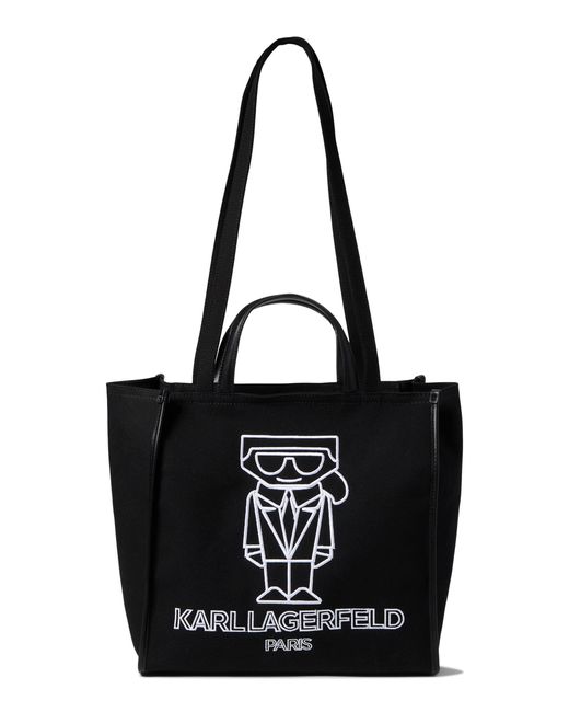 Karl Lagerfeld Cotton Margot Tote in Black | Lyst