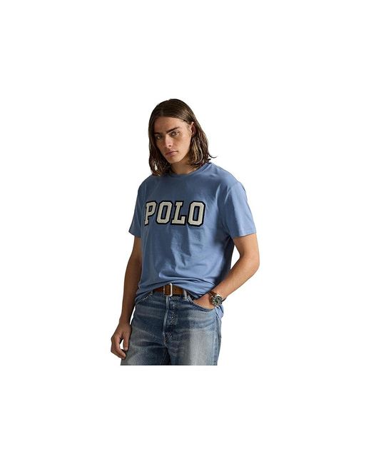 Polo Ralph Lauren Blue Classic Fit Logo Jersey T-Shirt Clothing, Cotton for men