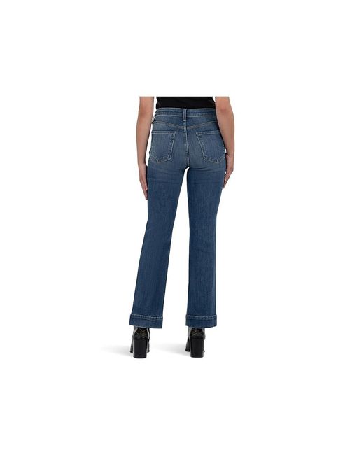 Kut From The Kloth Black Kelsey High Rise Fab Ab Ankle Flare With Wide Hem Jeans, Cotton/Denim/Spandex