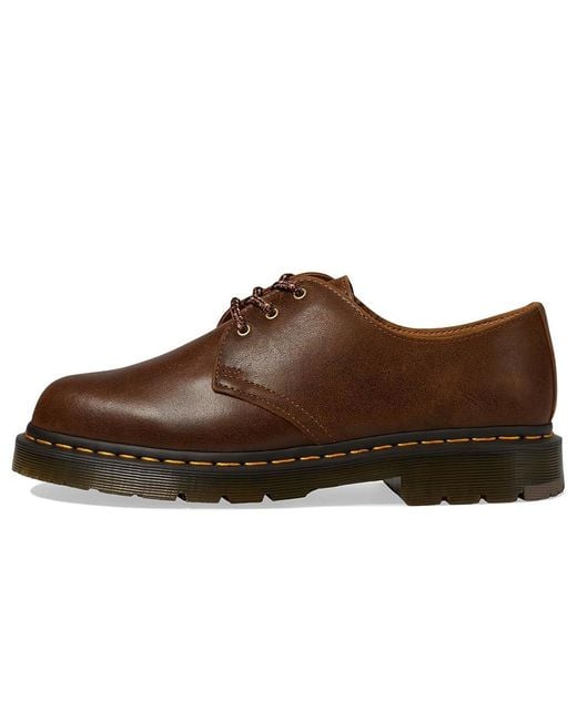 Dr. Martens Brown 1461 Slip Resistant Oxford Shoes (Dark Tan) Lace-Up Boots