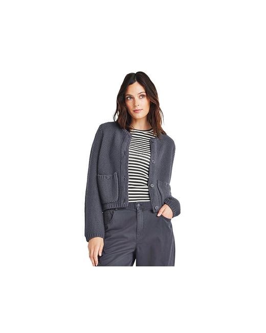 Splendid Cardigan Splendid Andrea Cropped Cardigan Sweater Md 6-8) Acrylic/Cotton in Blue ...