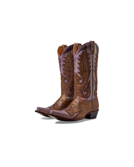 Old Gringo Brown Nevada Overlay Cowboy Boots Nut/Cream, Leather