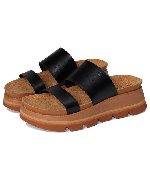 Reef Black Vista Luxe Siaa Wedge Shoes/Tan 5 B
