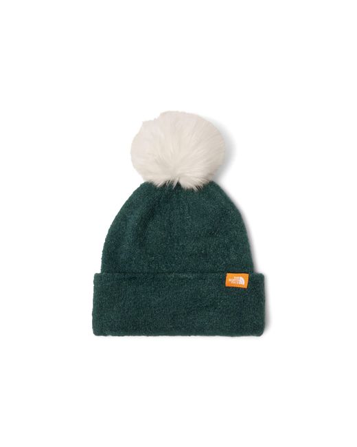 The North Face City Plush Pom Beanie in Green | Lyst